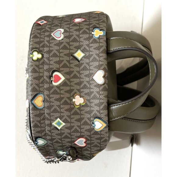 New Michael Kors Slater Medium Printed Signature Logo Backpack Olive - Picture 7 of 7